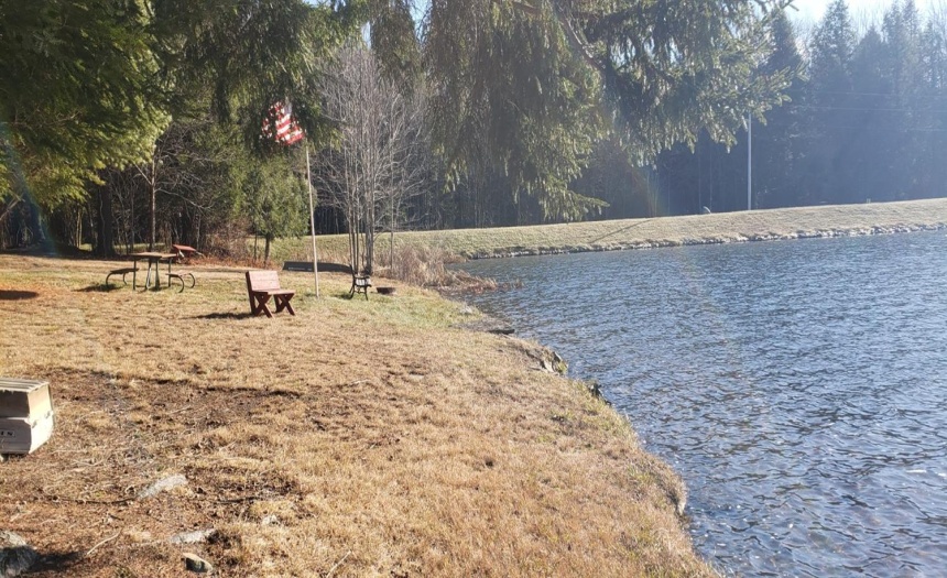 Eastern view of HOA common picnic beach boat launch area available for landowners with lake rights. 60 plus acre lake. You can store your non-motorized boats, canoes, sailboats. Electric motors are allowed. See HOA rules and regulations for more info.
