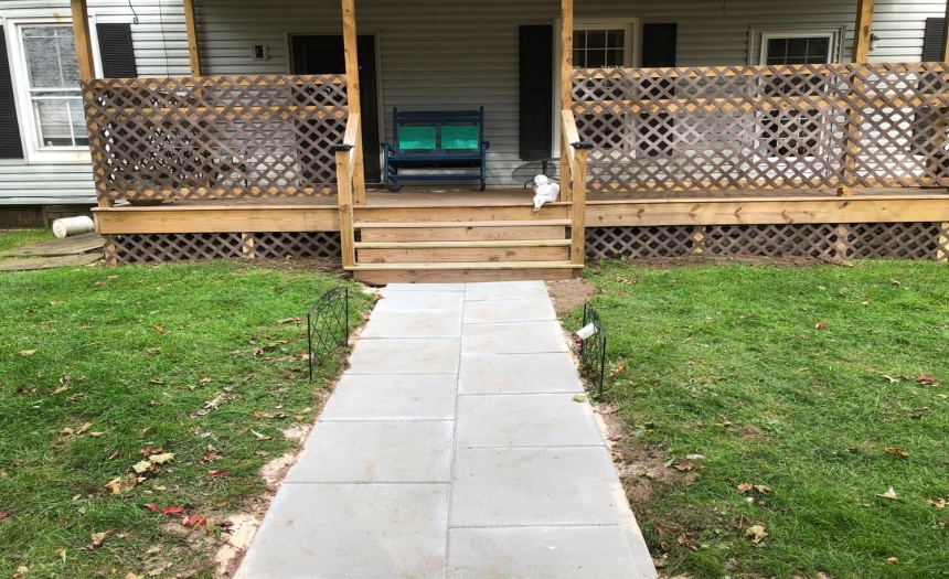 New sidewalk and lattice work