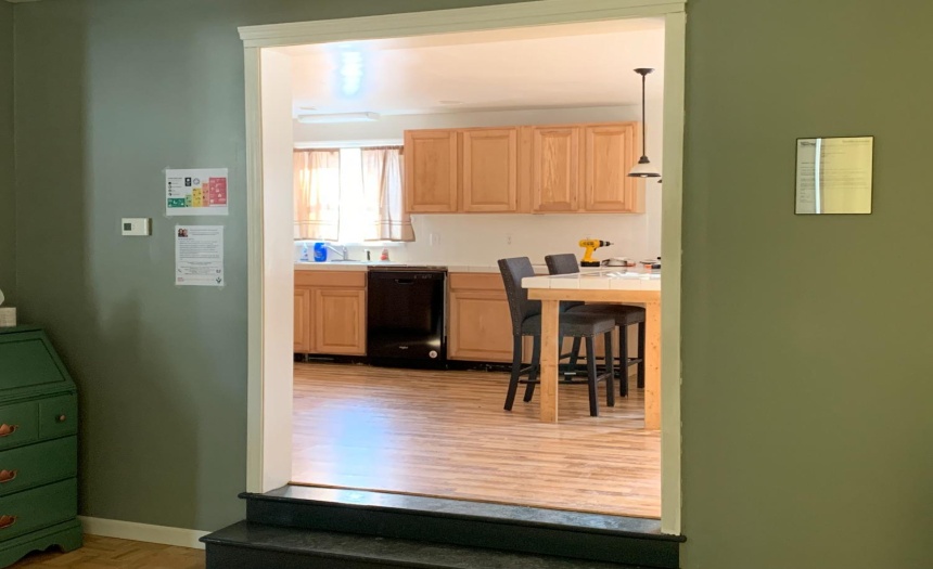 living room looking into the kitchen