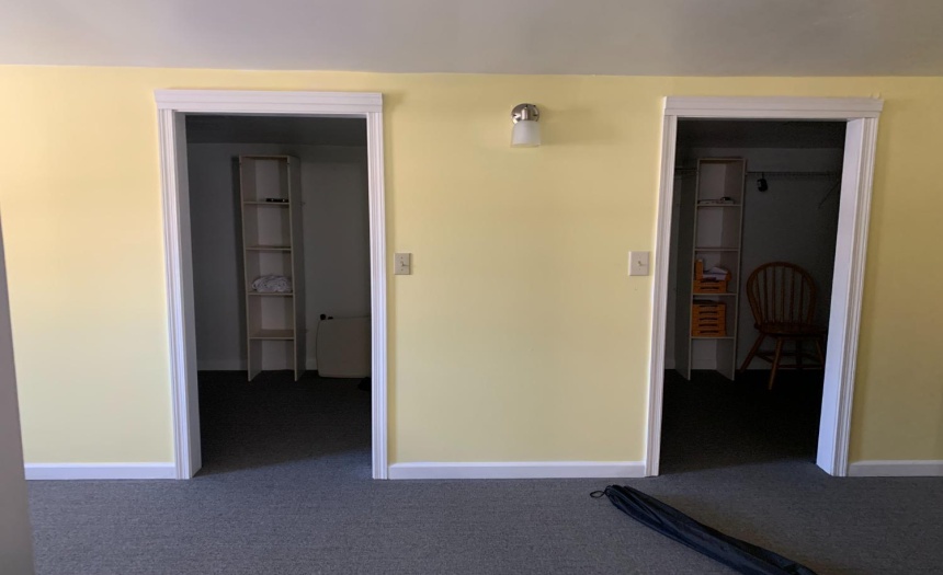 this is looking from the master bedroom into the extra room, these are two huge closets