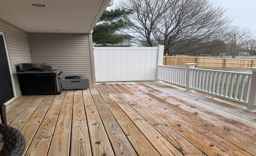 all new wood and railings with solar lights