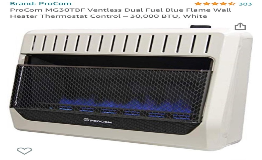 Wall heater inside cabin