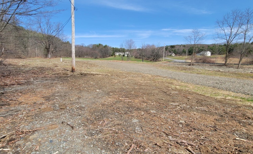 View from Stream looking at building pad up onto Harold Rd.