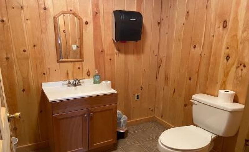 1 of 3 bathrooms on main level - restaurant (1 is handicapped accessible)