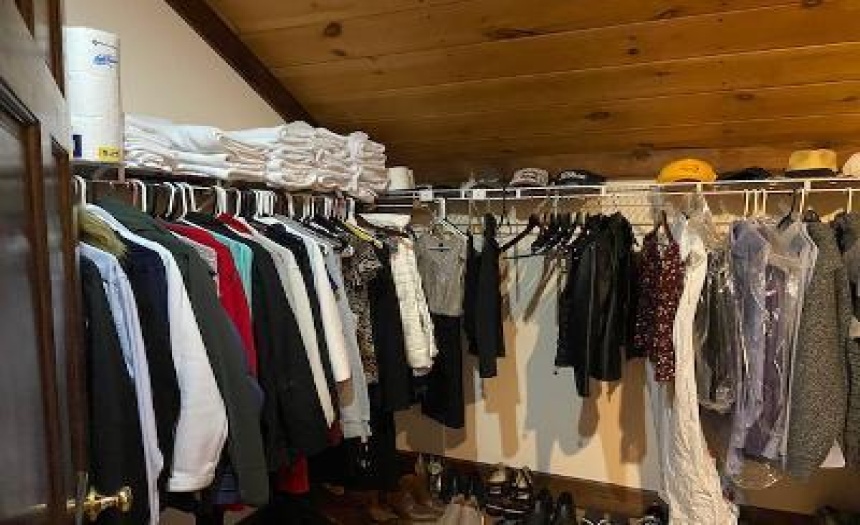 very large walk in closet in apartment