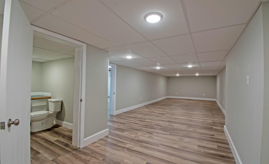 basement with half bath