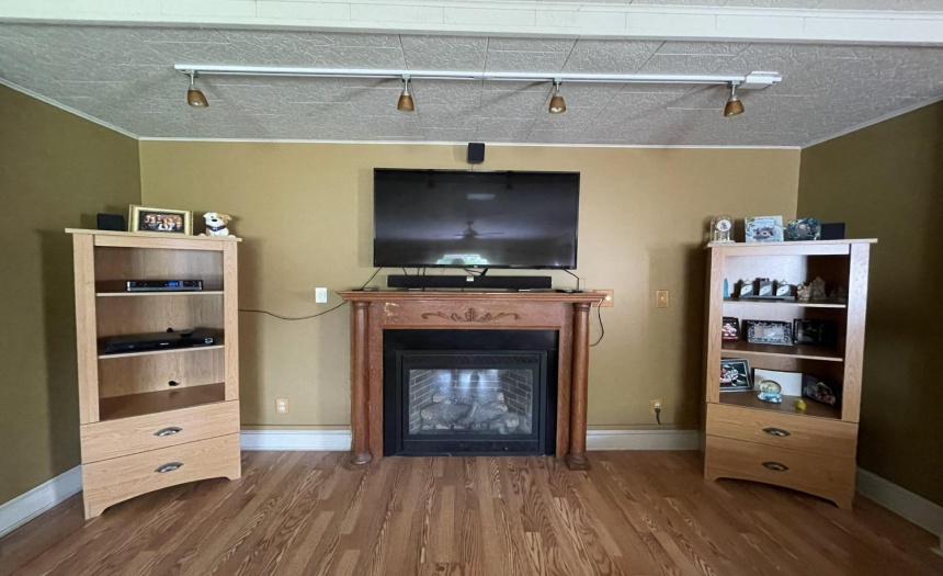 A closer look at the gas fireplace in the formal living room
