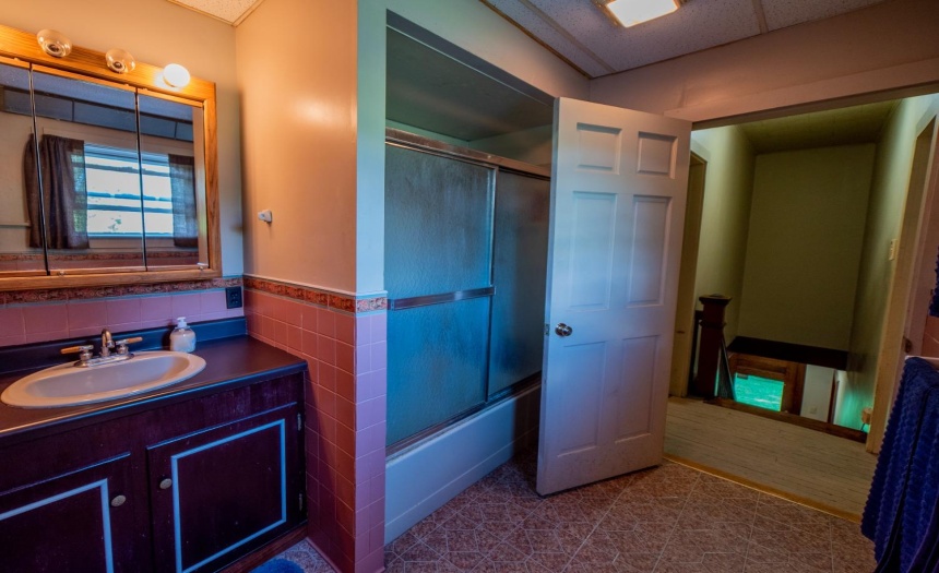 Full Bath on second floor at top of stairs