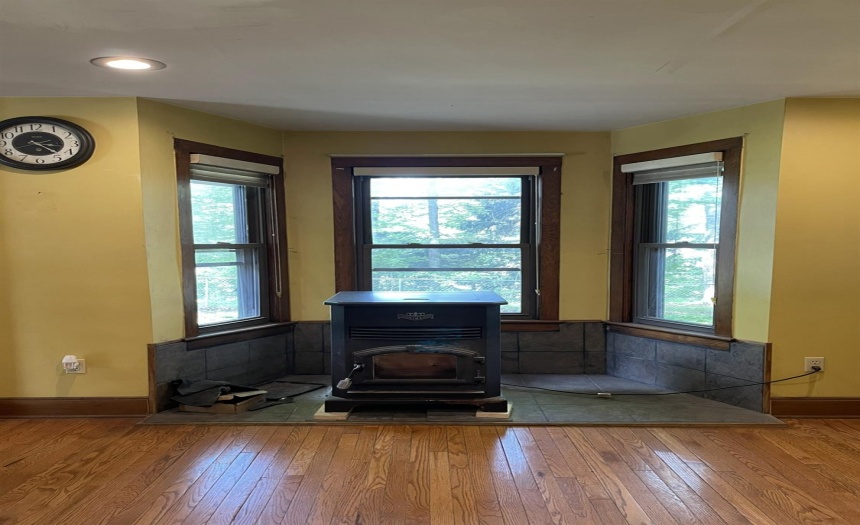 One of two pellet stoves.  This one is found in the dining room.