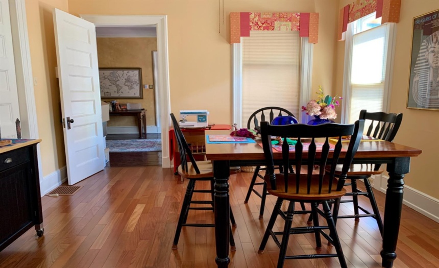 The window in the center back of this photo recesses and the window becomes a 