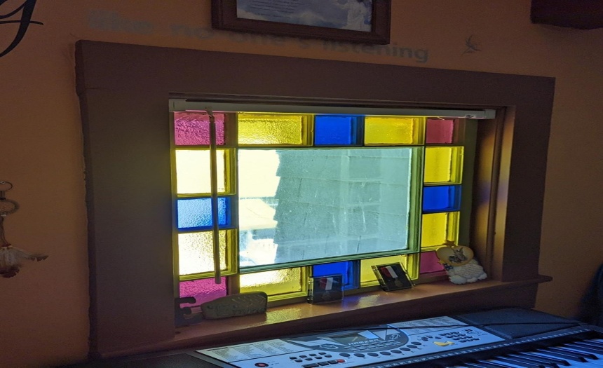 Stained glass window is wonderful original detail